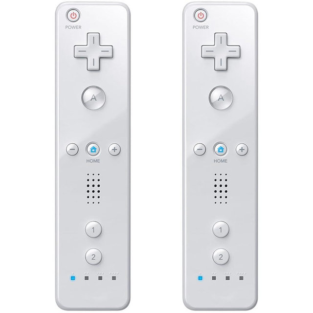 MOOGOLE Wii Remote Controller, Wii Controller 2 Pack, Wii Remotes 2 Pack, with Silicone Case and Wrist Strap, for Nintendo Wii/Wii U