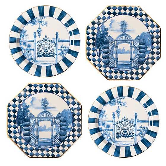 MacKenzie-Childs Royal Toile Small Plates - Set of 4