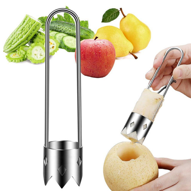 Red Bell Pepper Seed Corer, 2025 Upgraded Reusable Washable Stainless Steel Fruite Cutter Pepper Seed Remover Tool,Tool for Vegetables Fruit Corer Kitchen Gadget(1pc)