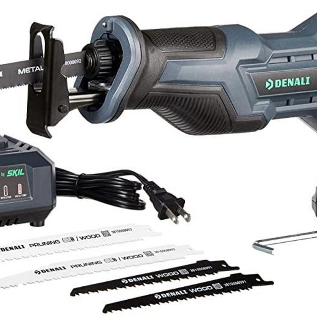 Amazon Brand - Denali by SKIL 20V Cordless Reciprocating Saw Kit with 2.0Ah Lithium Battery and 2.4A Charger