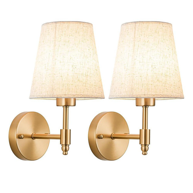 YHCDLAMP Wall Sconce Battery Operated Wall Light Fixure with Rechargable Bulb for Bedroom Living Room(Bronze-11.8inch)