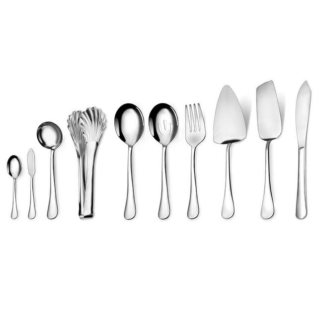 Serving Utensil Set,10 piece Serving Utensil with Serving Spoons，Serving Forks，Serving Tongs Soup Ladle and Pie Server Buffet Catering Serving Utensils,Dishwasher Safe (5.5-11.2Inch-Serving Set-10pcs)