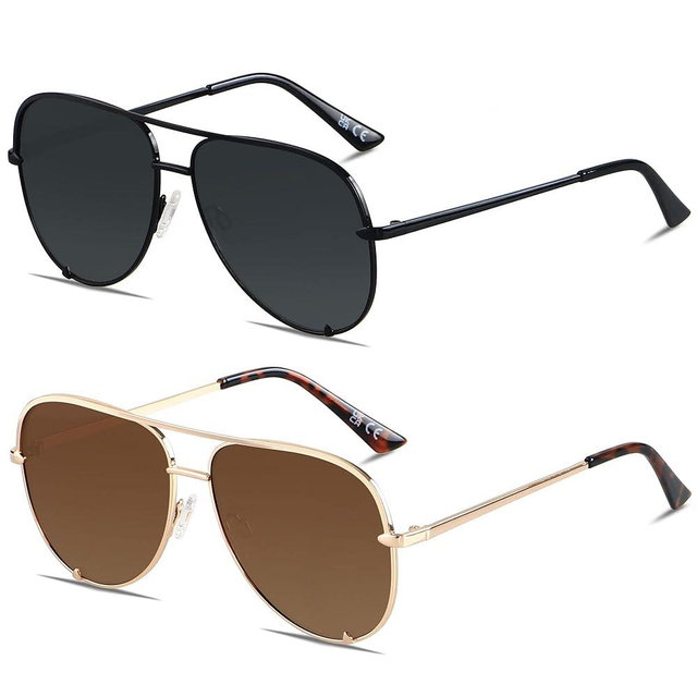 ANDWOOD Oversized Aviator Sunglasses for Women Men Big Large UV Protection Fashion Sun glasses