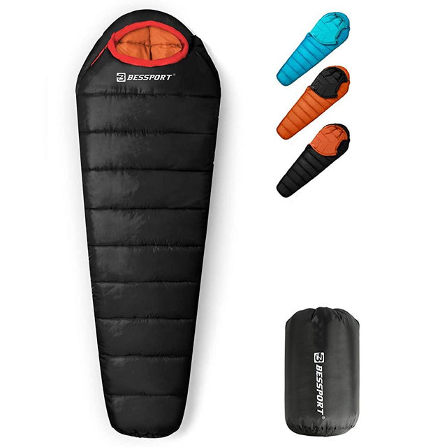 Bessport Mummy Sleeping Bag | 15-32 ℉ Extreme 3-4 Season Sleeping Bag for Adults Cold Weather– Warm and Washable, for Hiking Traveling & Outdoor Activities