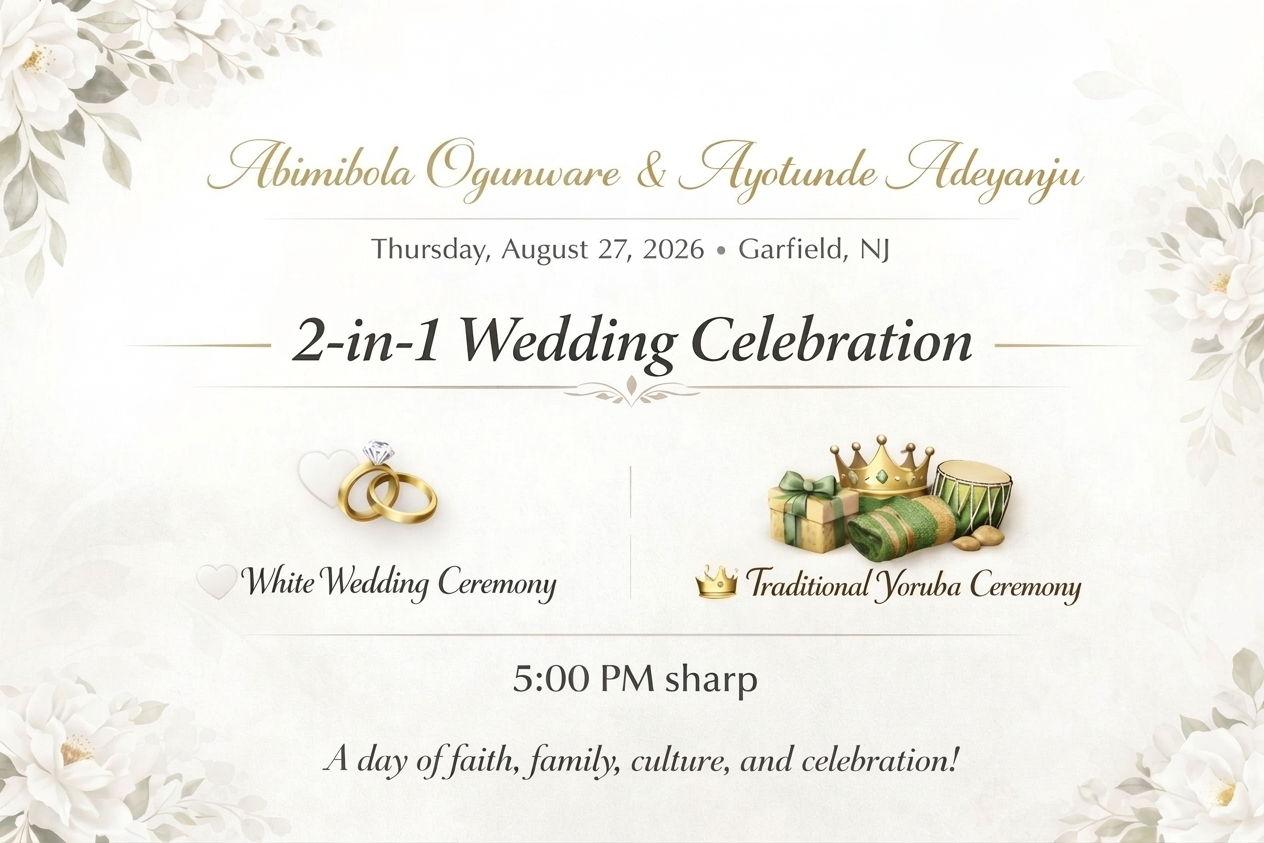 The Wedding Website of Abimibola Ogunware and Ayotunde Adeyanju
