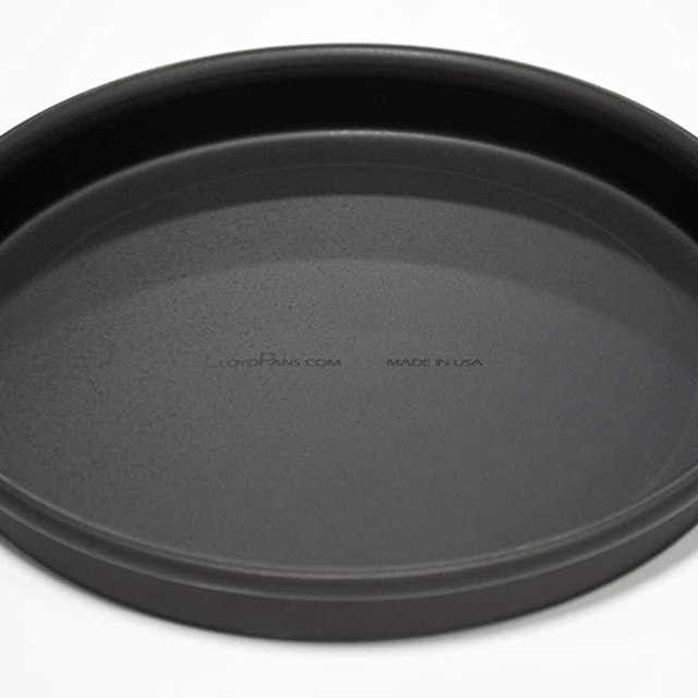 LloydPans 10x1, Pre-Seasoned PSTK, Rolled Rim for Strength Straight Sided Pizza Pan, inches, Dark Gray