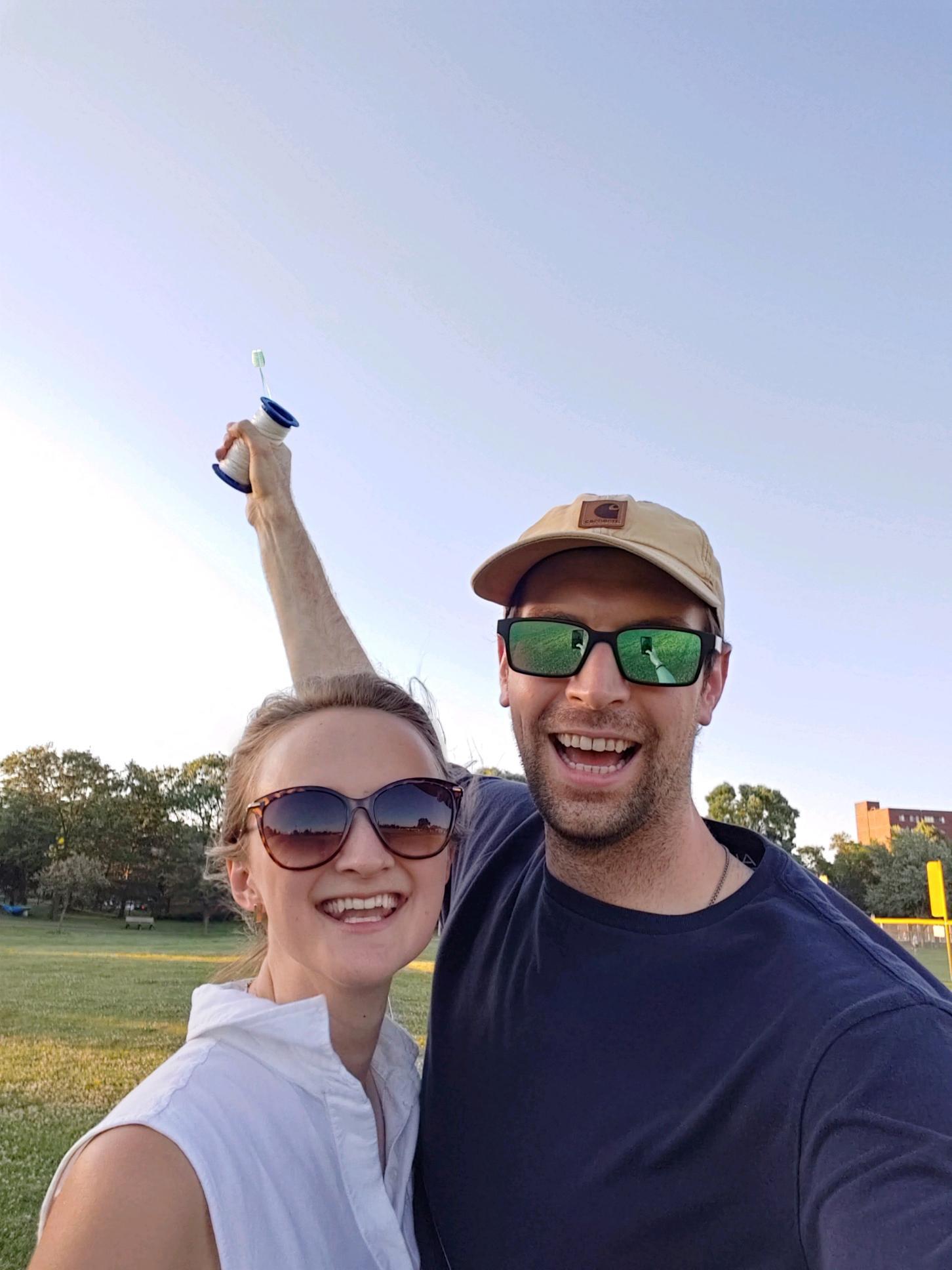 One of our pandemic dates. We went kite flying!