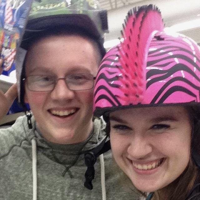Being goofballs at Walmart on our very first Valentine’s Day in 2014!