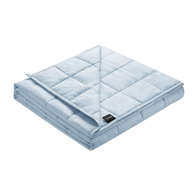 ZonLi Weighted Blanket (60"x80", 20lbs, Light Blue) Queen Size Weighted Blanket for Adults, High Breathability Heavy Blanket, Soft Material with Premium Glass Beads