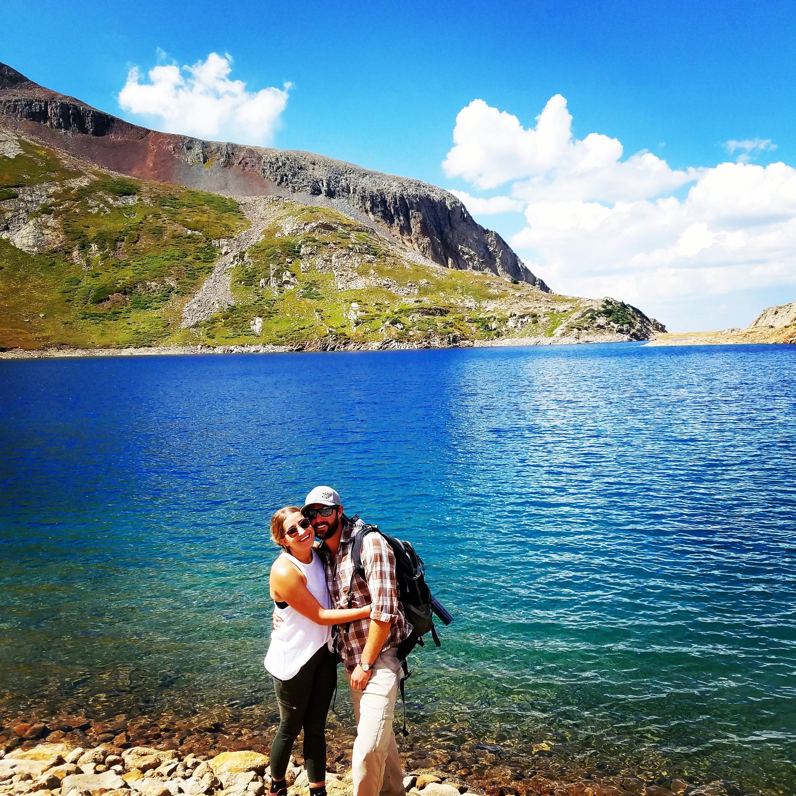 Hiking up to an alpine lake near Silverton, CO