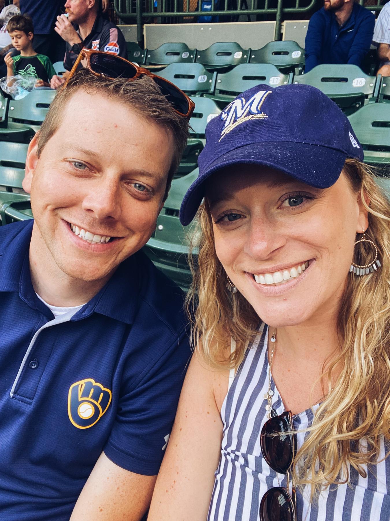 Brewers game for Greg’s birthday in July 2021.