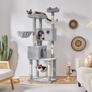 YAHEETECH Multi-Level Cat Tree, 73-in, Light Gray - Chewy.com
