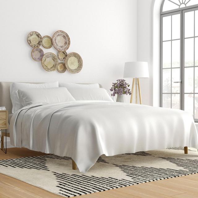 Softest Rayon made from Bamboo 4 Piece Sheet Set - Becky Cameron, King, White