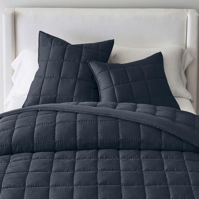 TENCEL™ Box Stitch Quilt, King/Cal. King, Midnight