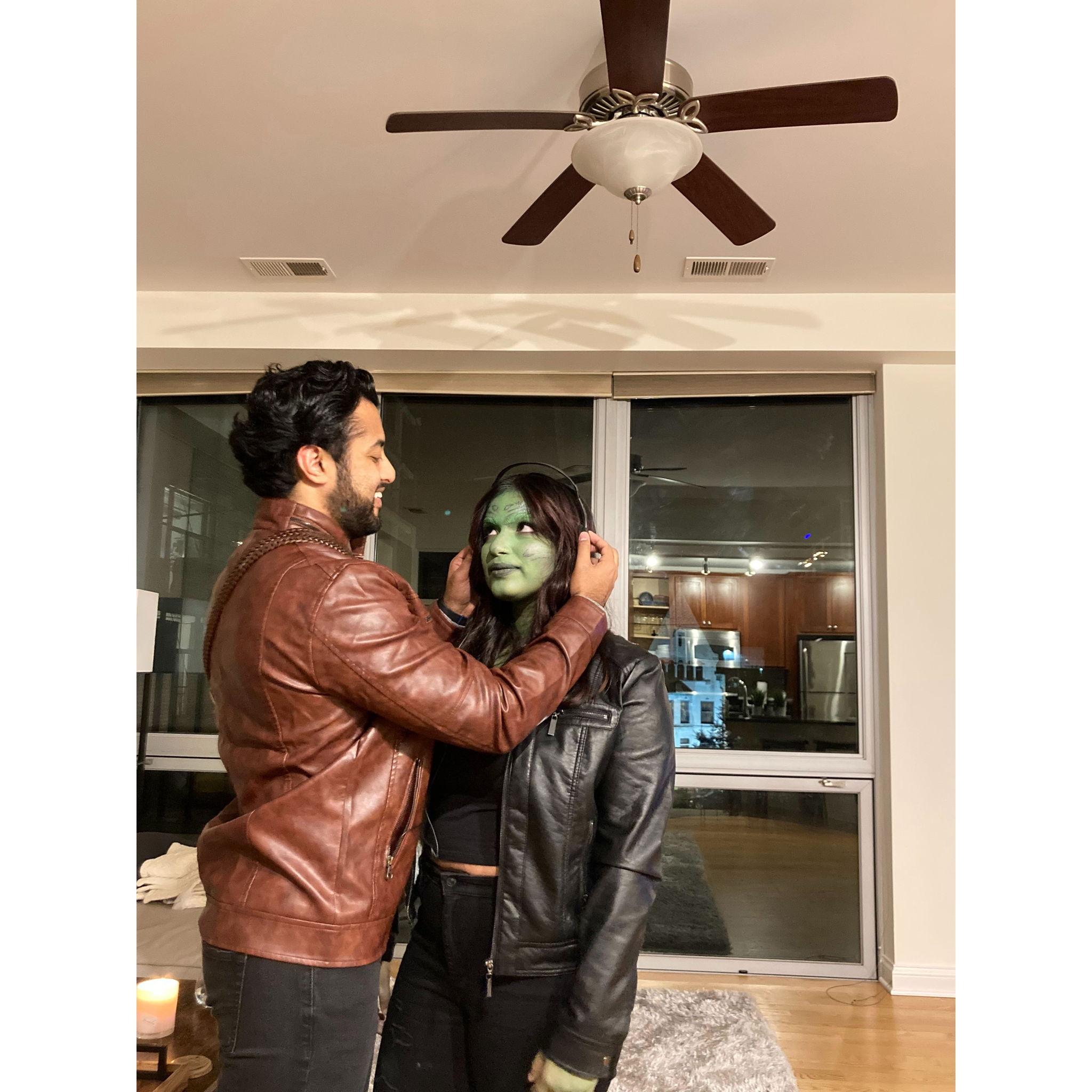 Oct. 2021 in Chicago, IL our first Halloween together as Gamora and Peter Quill :)