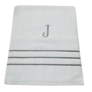 Monogram Hand Towel J - White/Skyline Gray - Fieldcrest®