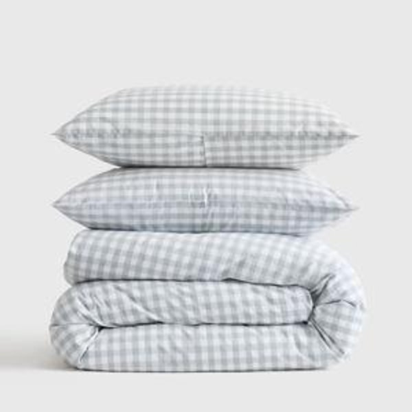 Queen Sized Classic Organic Percale Duvet Cover Set