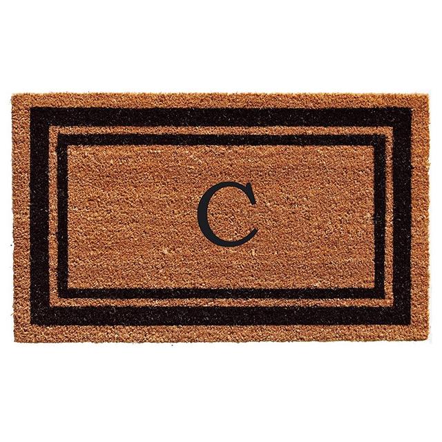 Calloway Mills 152962436C Black Border 24" x 36" Monogram Doormat, (Letter C)