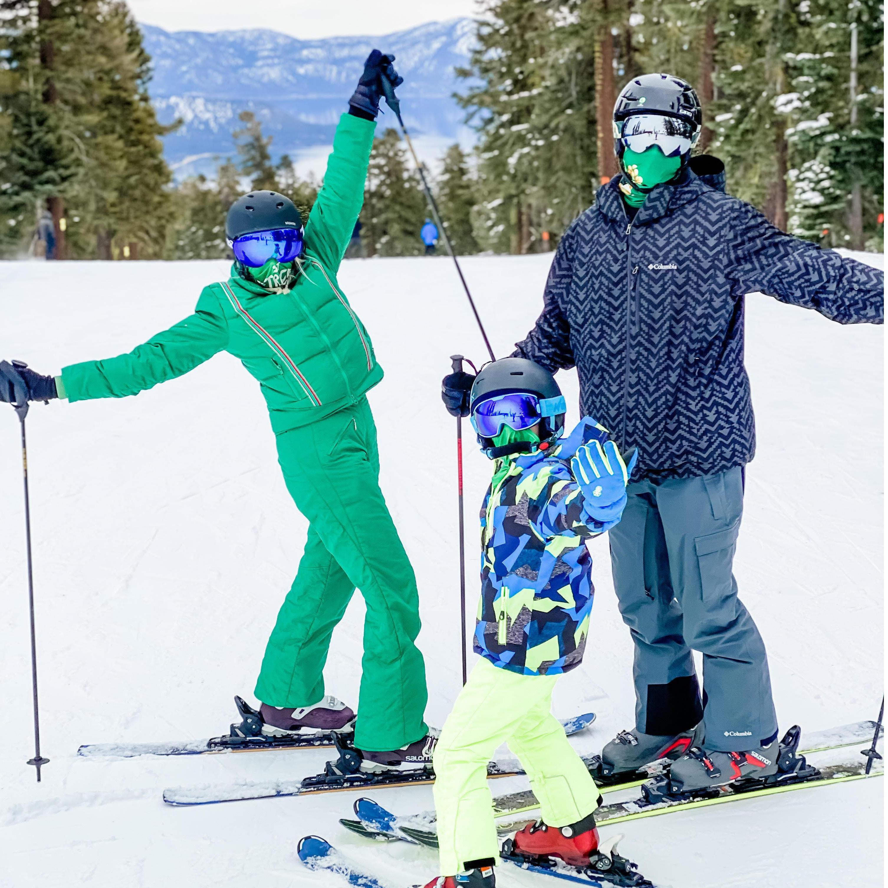Colton's first time to ski a BLUE in Lake Tahoe, CA