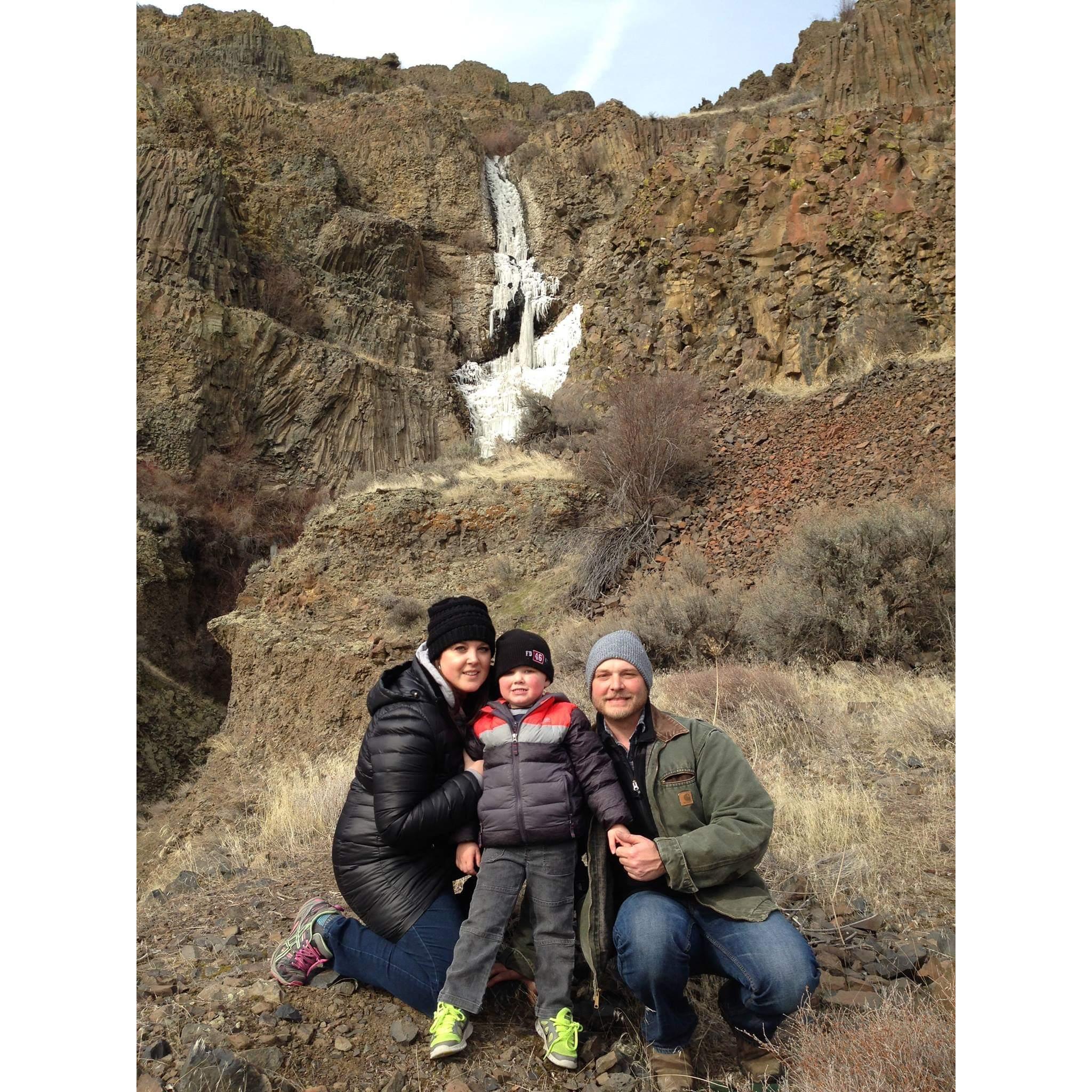 Waterfall hike near Blue Lake.