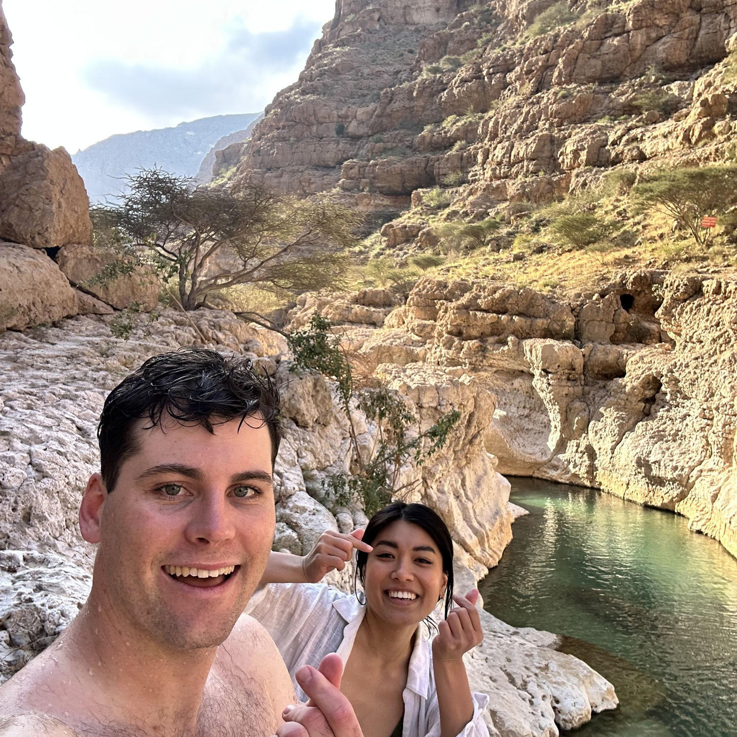 Swimming through Wadi Ash Shab in Oman