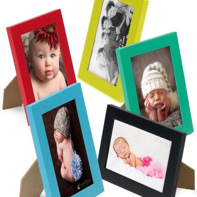 4 x 6 Picture Frame for Tabletop or Wall Mount, Set of 5 Colors