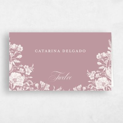 Dusty Rose, Pink Wedding Place Card - Heloise