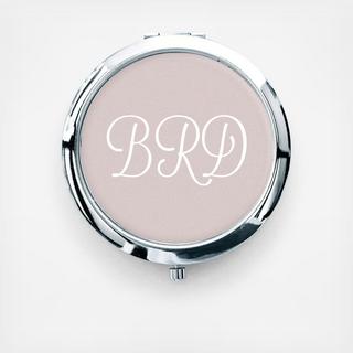 Personalized Silver Compact Mirror
