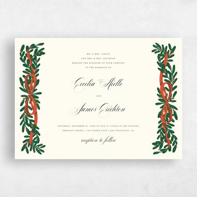 Light Butter, Beige Wedding Invitation - Crosby Landscape