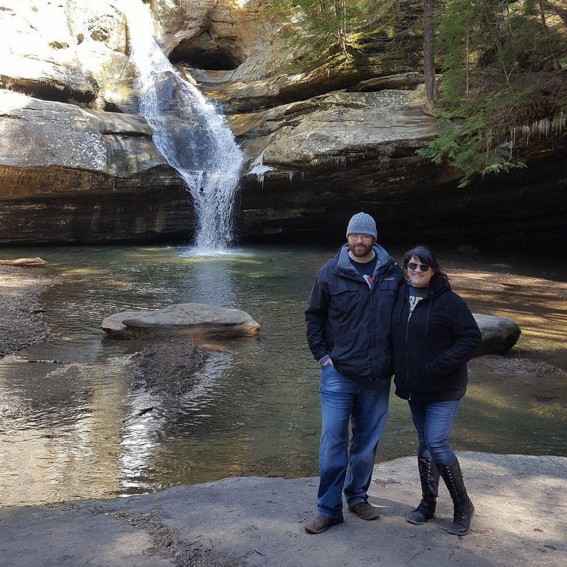 We're big fans of hiking, as well as camping and paddling. This shot is from a 2018 trip to Hocking Hills when we went to visit Miranda and Eric in Ohio.