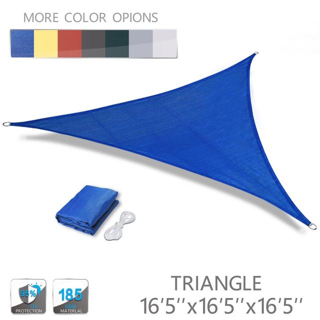 Love Story 16'5'' x 16'5'' x 16'5'' Triangle Blue UV Block Sun Shade Sail Perfect for Outdoor Patio Garden