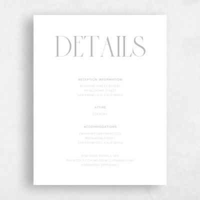 Metallic Silver, Grey Wedding Enclosure - Amberley Letterpress