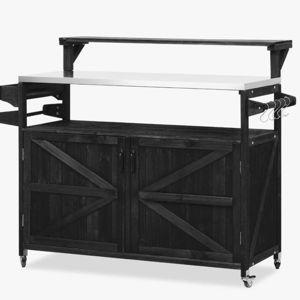 Outdoor Grill Cart - Black