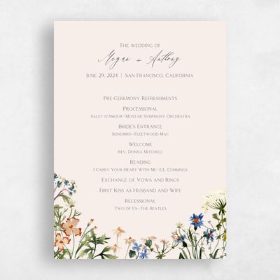 Multi-Colored Wedding Program - Bellfort