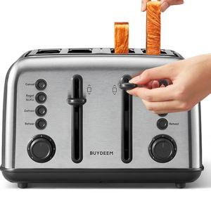 BUYDEEM DT640 4-Slice Toaster, Stainless Steel
