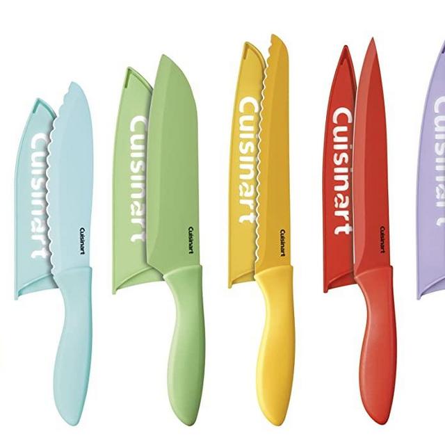 Cuisinart C55-12PCER1 Advantage Color Collection 12-Piece Knife Set with Blade Guards, Multicolored