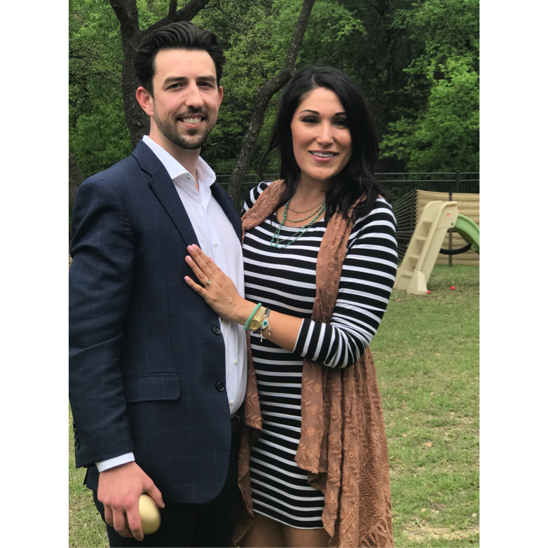 Easter of 2018, moments after he proposed!