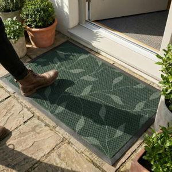 Heavy Duty Mud Mat (Green, Leaves)