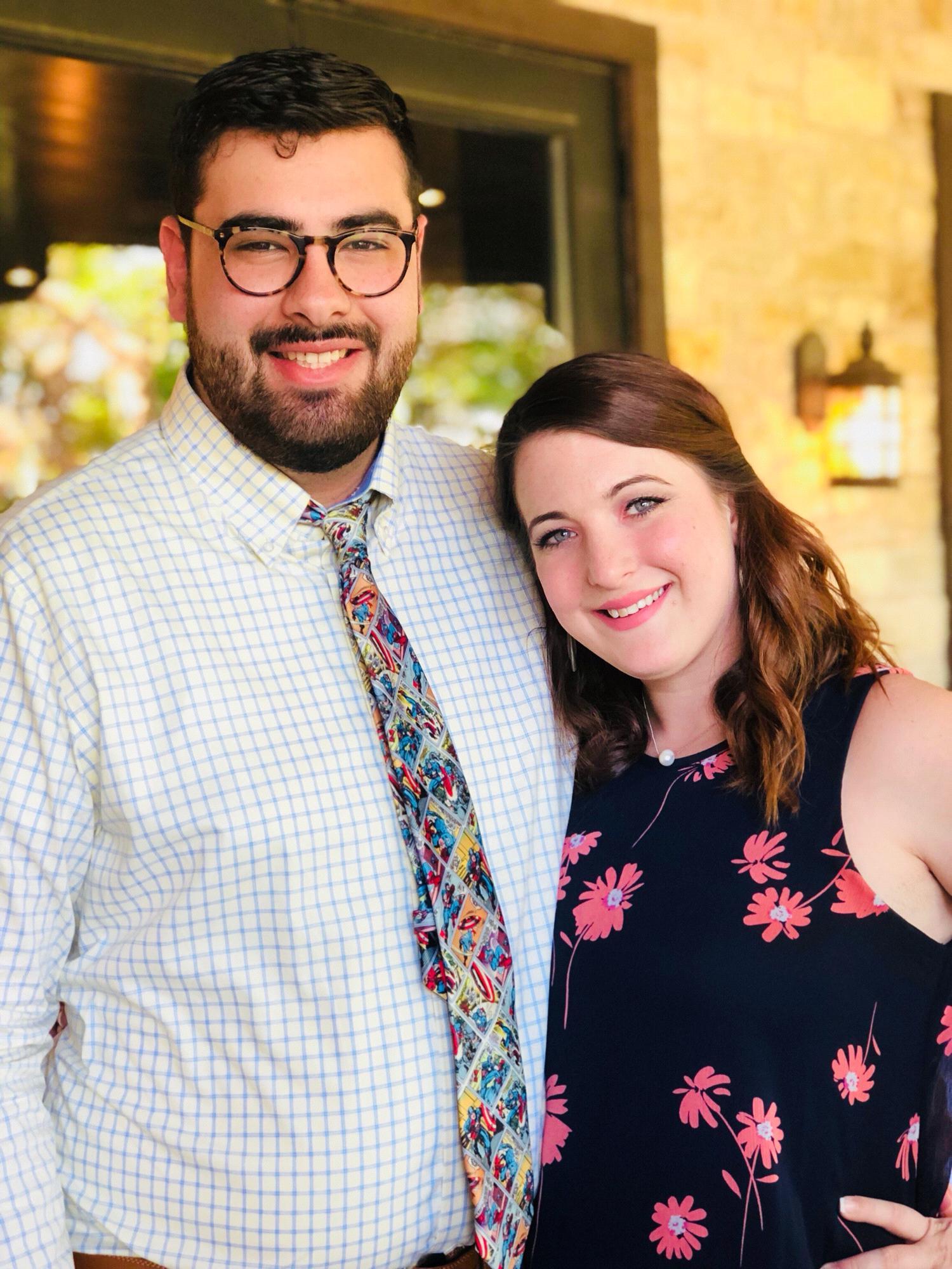 Adrian sporting a silly tie at Ron and Molly's wedding!