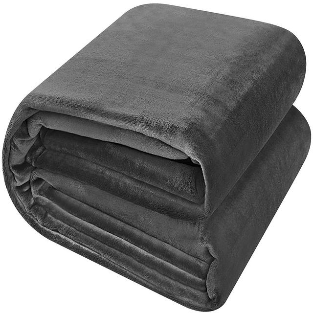 Utopia Bedding Flannel Fleece Luxury Premium Couch/Throw Blanket - Plush Fabric Extra Soft Brushed Microfiber - (Throw, Grey)