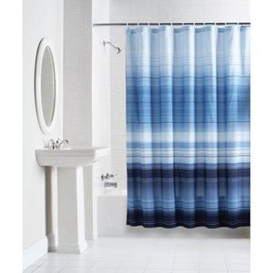 Mainstays Ombre Stripe Fabric Shower Curtain