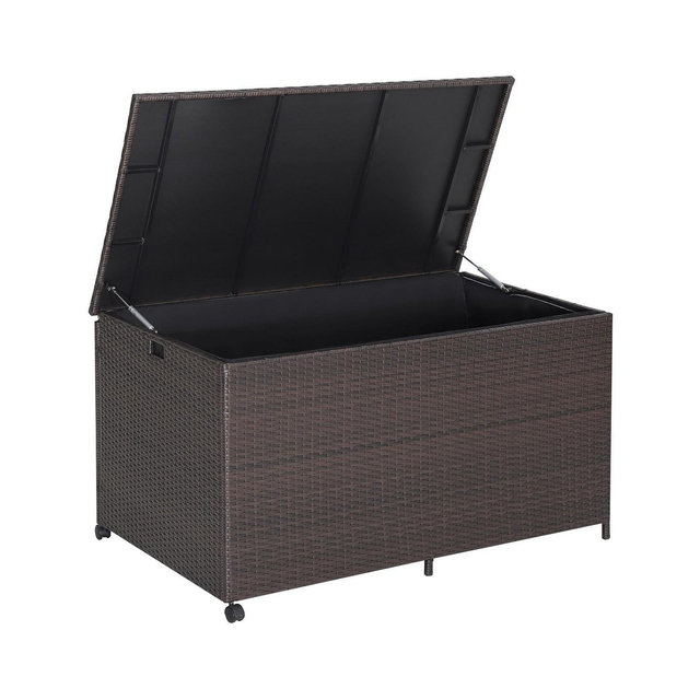 SUGIFT Outdoor Wicker Storage Box with Zippered Liner-133 Gallon