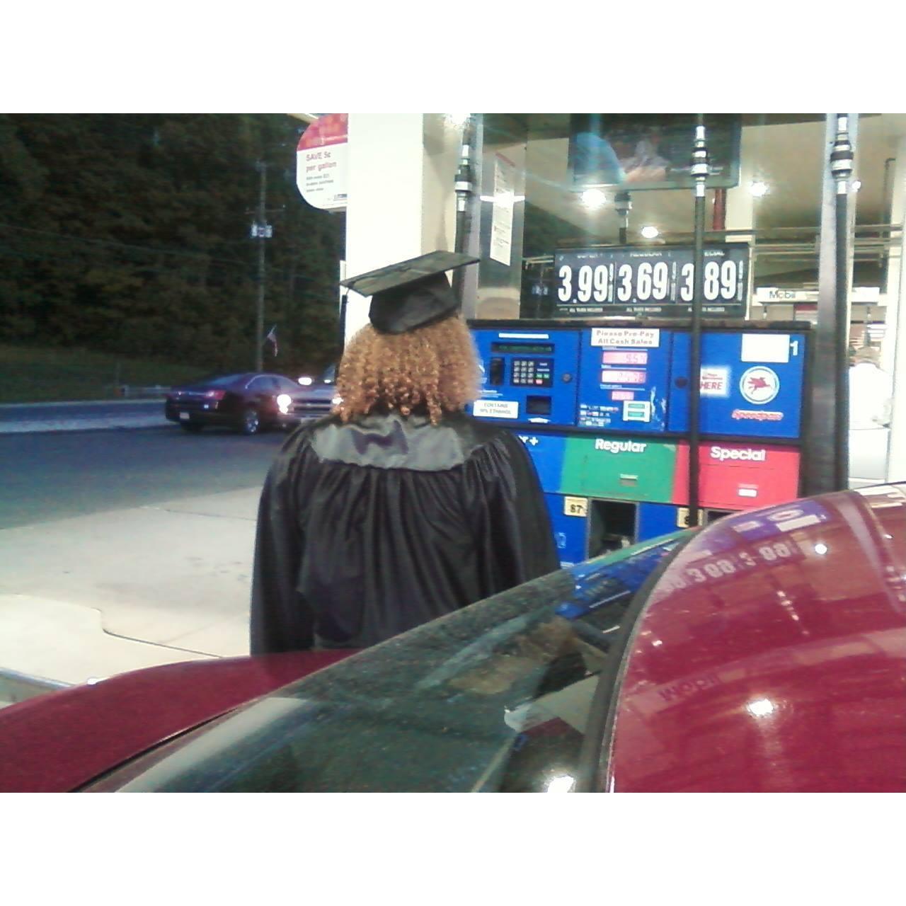 The graduate pumping some GPA price gas
