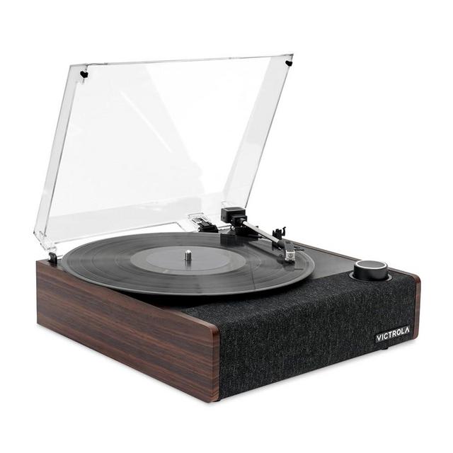 Victrola Eastwood II Record Player, Espresso Finish Turntable with Speakers, Bluetooth 5.1 and Vinyl Stream Technology, Vintage Style 3-Speed Vinyl Player, Audio Technica AT-3600LA Cartridge