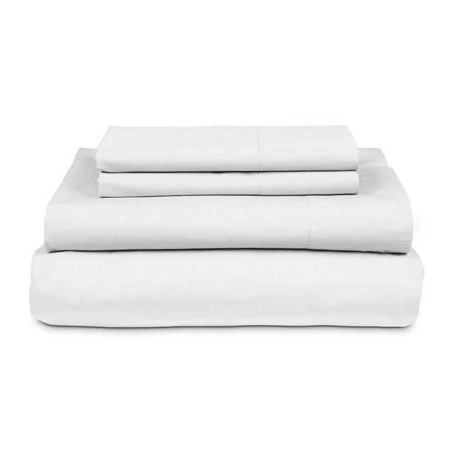MyPillow Percale Bed Sheets – 100% Cotton, 270 Thread Count, King, Deep Pocket, Cool & Crisp Feel, Durable, Breathable Sheet Set with Pillowcases –King, Snowy White