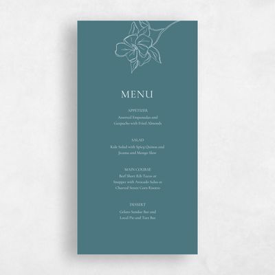 Sage Mist, Beige Wedding Menu - Ahlers