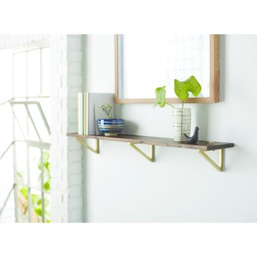 Wall Shelf with Polished Brass Brackets - Large - Threshold™