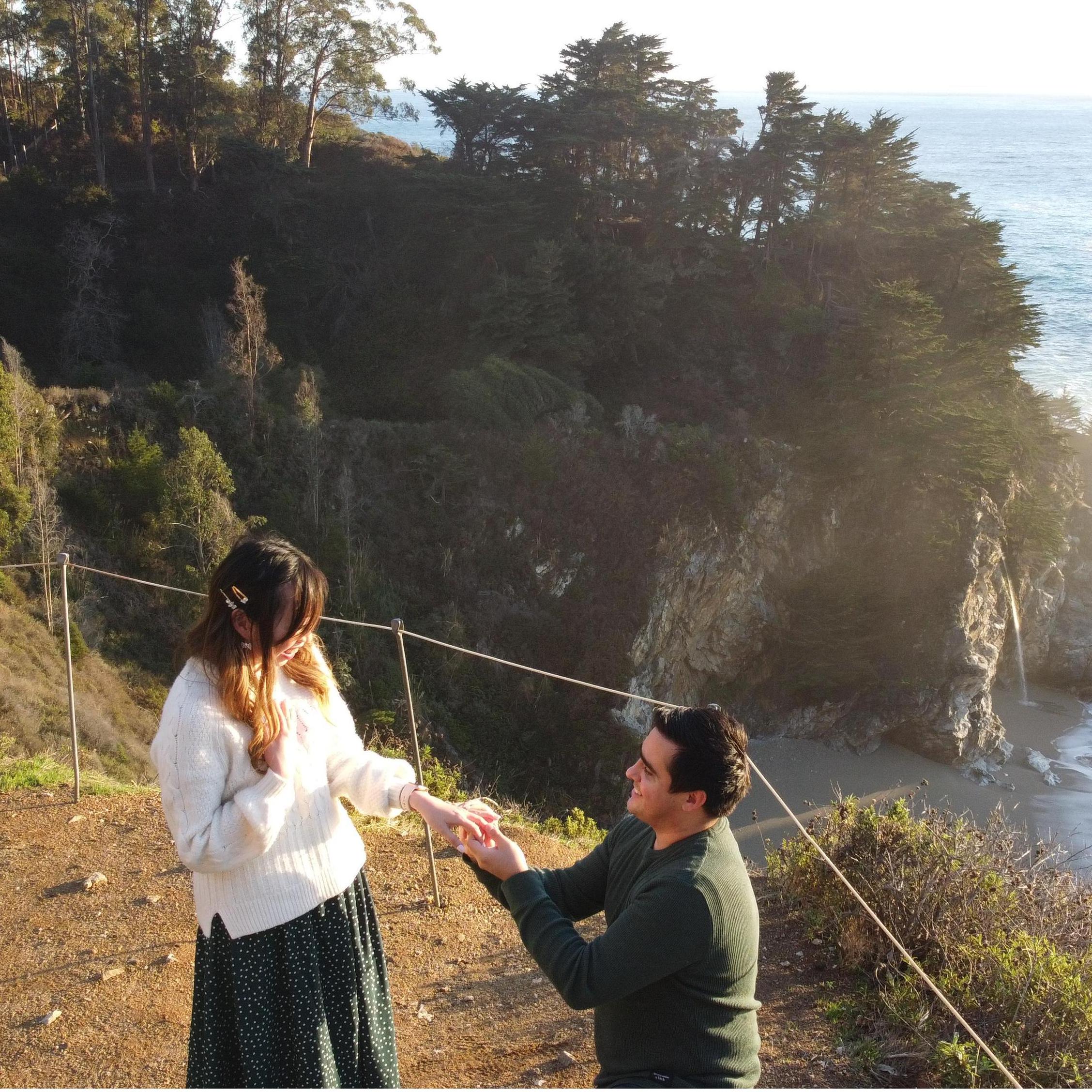 Stephen proposed at McWay Falls @ Big Sur on December 28, 2020