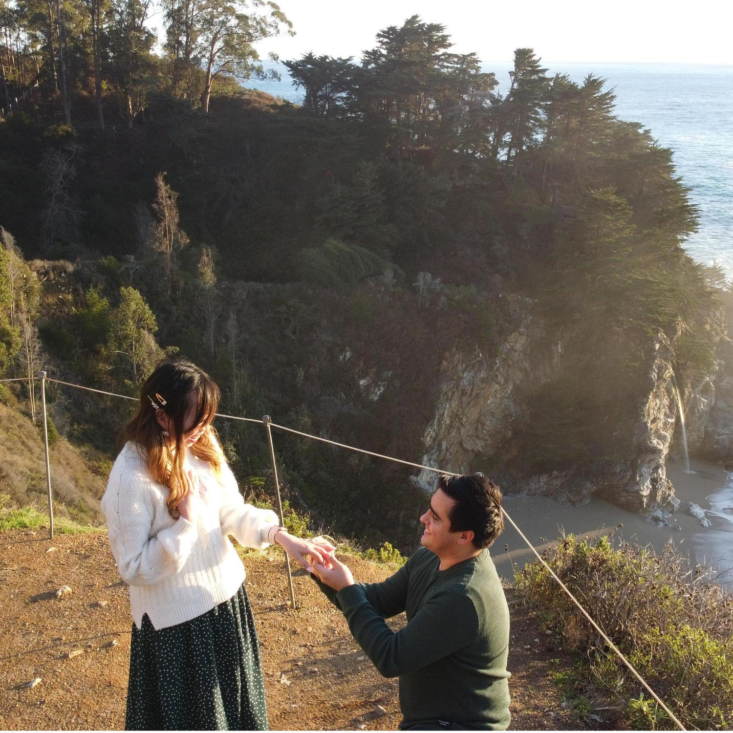 Stephen proposed at McWay Falls @ Big Sur on December 28, 2020
