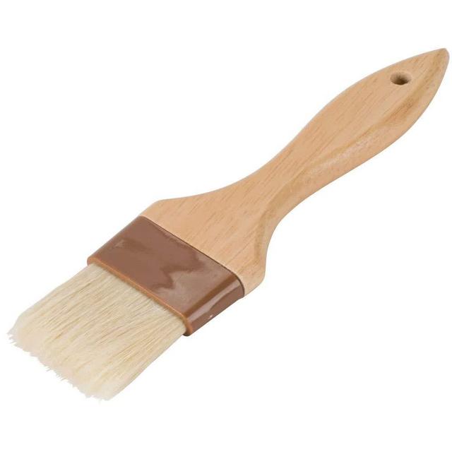 2-Inch Pastry Brush with Boar Bristles and Lacquered Hardwood Handle, Basting BBQ Marinade Brush, Kitchen / Cooking Brushes